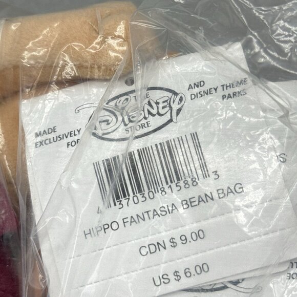 Fantasia Sorcerer Mickey Hippo Aligator Disney Store Bean Bag Toy Set of 3 - Picture 7 of 9